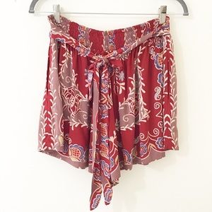 Angie Printed Waist Tie Shorts